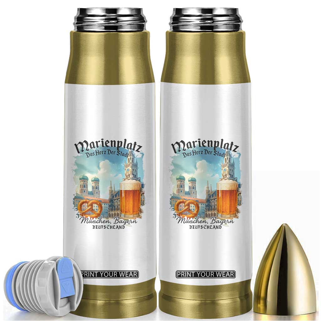Bavarian Festival Munich Oktoberfest Bullet Tumbler Das Herz Der Stadt Beer Pretzel TS11 White Print Your Wear