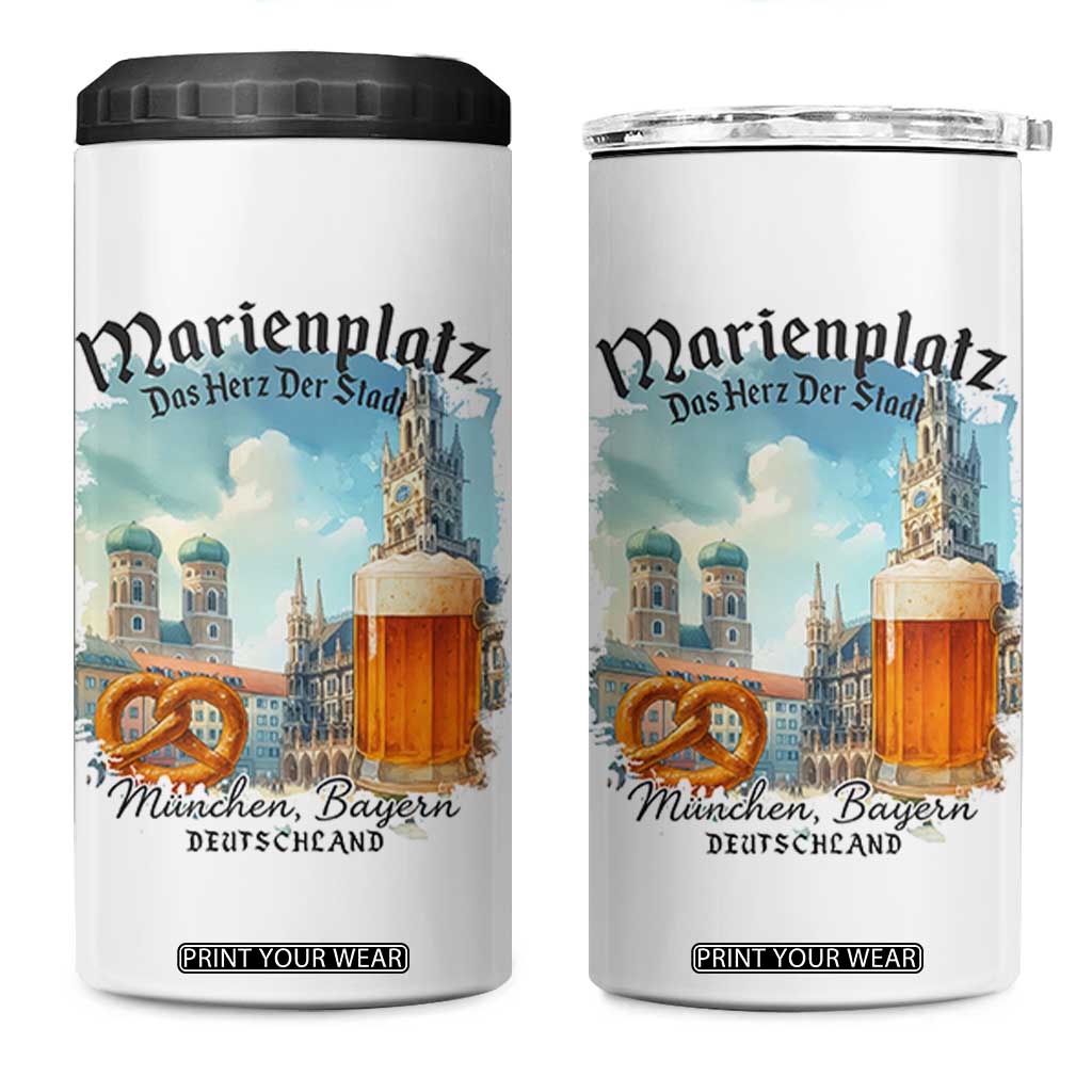 Bavarian Festival Munich Oktoberfest 4 in 1 Can Cooler Tumbler Das Herz Der Stadt Beer Pretzel TS11 One Size: 16 oz White Print Your Wear