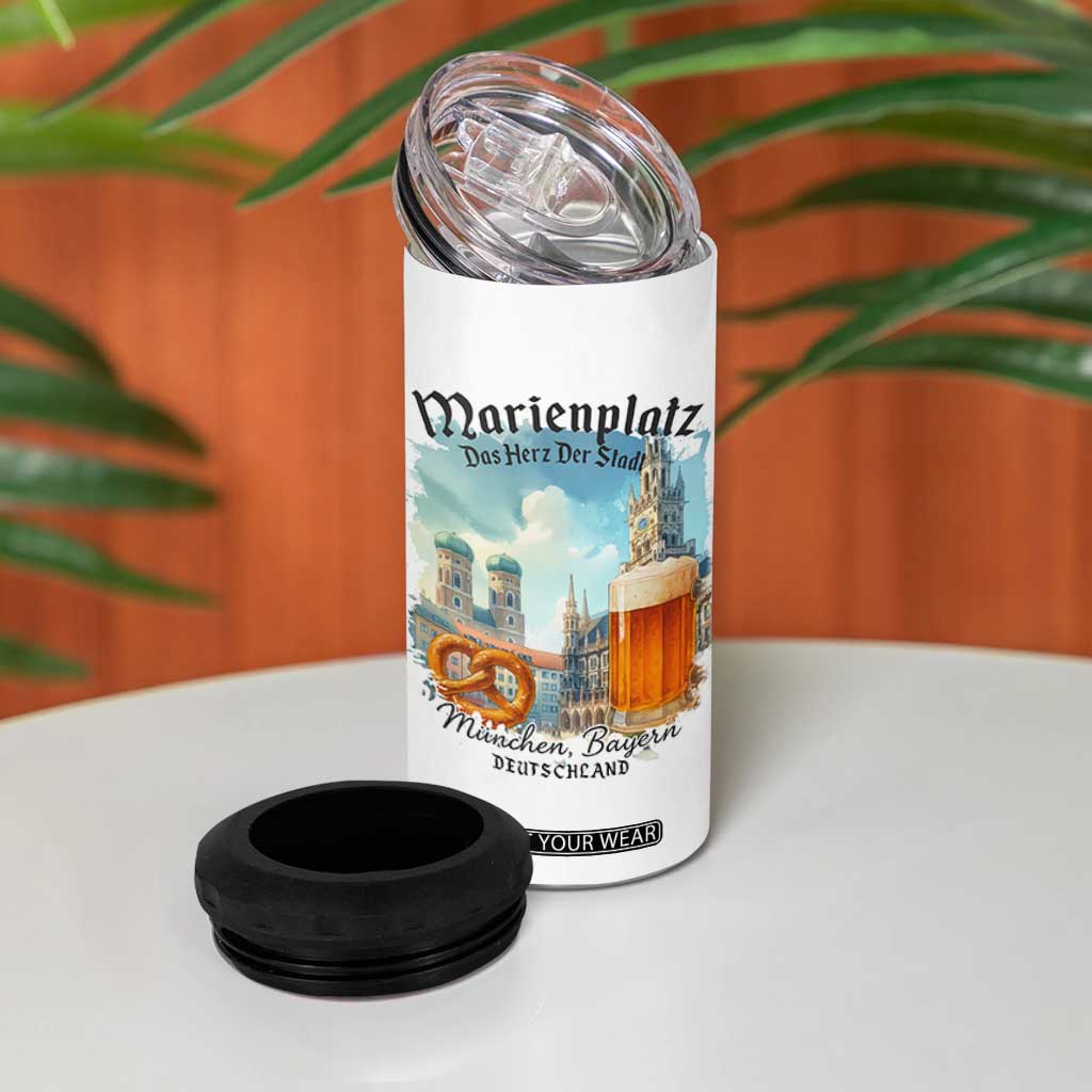 Bavarian Festival Munich Oktoberfest 4 in 1 Can Cooler Tumbler Das Herz Der Stadt Beer Pretzel TS11 Print Your Wear