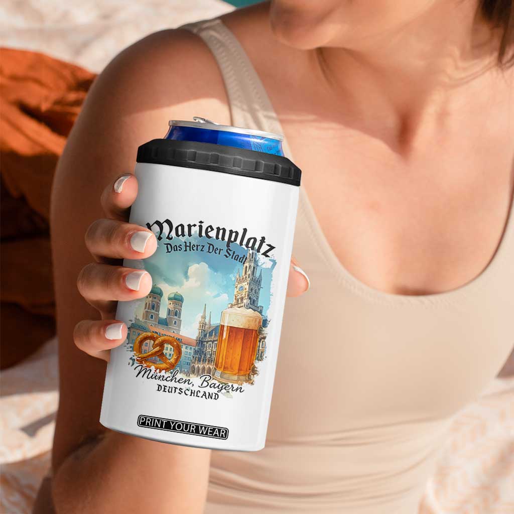 Bavarian Festival Munich Oktoberfest 4 in 1 Can Cooler Tumbler Das Herz Der Stadt Beer Pretzel TS11 Print Your Wear