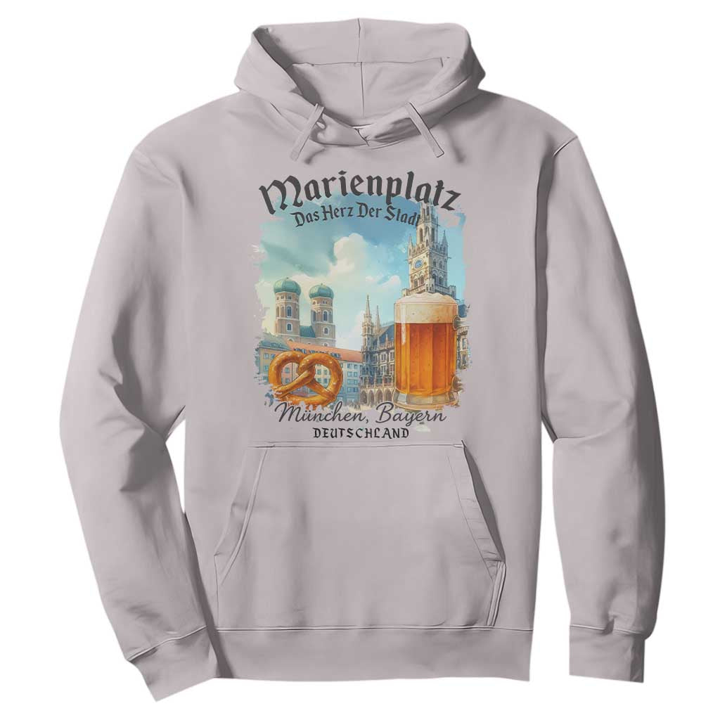 Bavarian Festival Munich Oktoberfest Hoodie Das Herz Der Stadt Beer Pretzel TS11 Ice Gray Print Your Wear