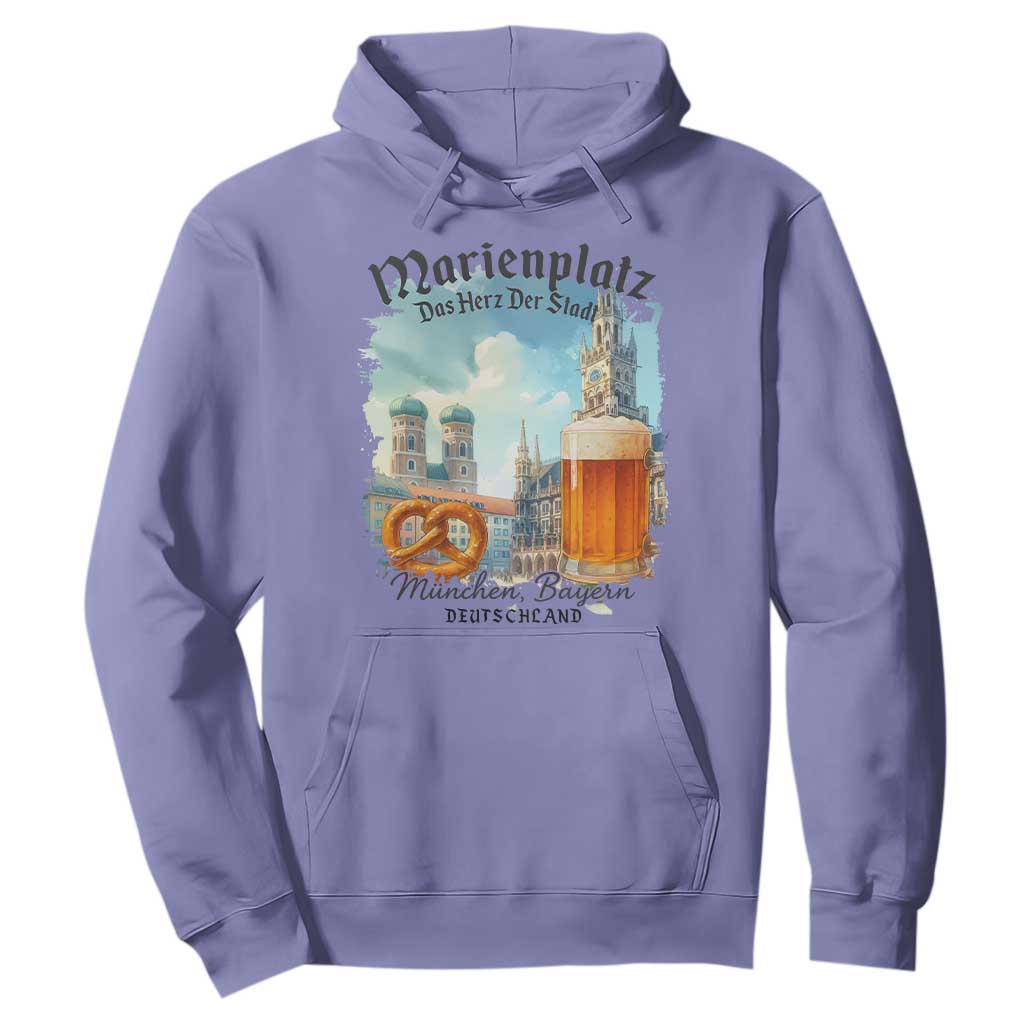 Bavarian Festival Munich Oktoberfest Hoodie Das Herz Der Stadt Beer Pretzel TS11 Violet Print Your Wear