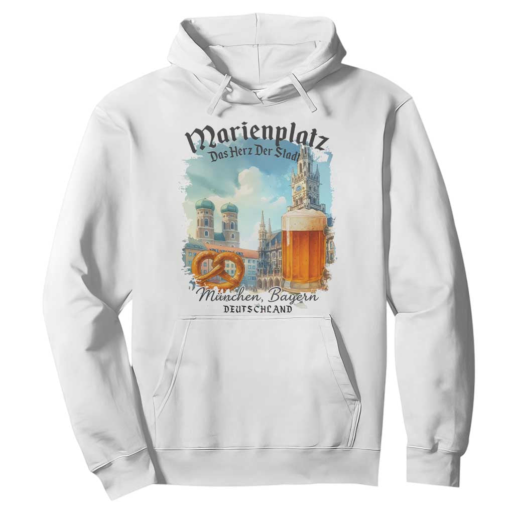 Bavarian Festival Munich Oktoberfest Hoodie Das Herz Der Stadt Beer Pretzel TS11 White Print Your Wear