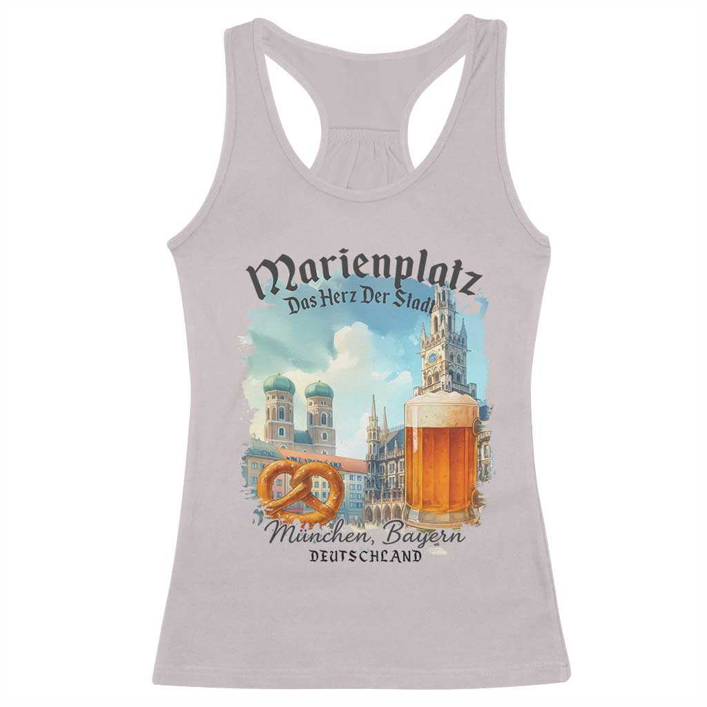 Bavarian Festival Munich Oktoberfest Racerback Tank Top Das Herz Der Stadt Beer Pretzel TS11 Ice Gray Print Your Wear