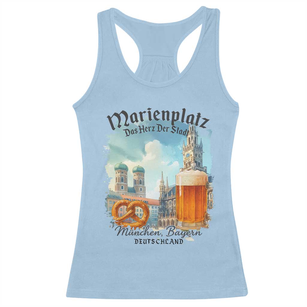 Bavarian Festival Munich Oktoberfest Racerback Tank Top Das Herz Der Stadt Beer Pretzel TS11 Light Blue Print Your Wear