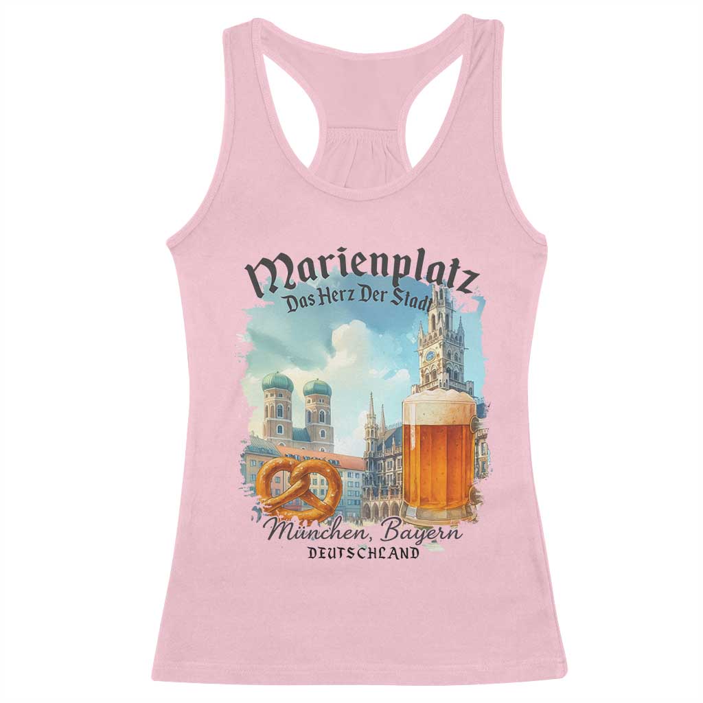 Bavarian Festival Munich Oktoberfest Racerback Tank Top Das Herz Der Stadt Beer Pretzel TS11 Light Pink Print Your Wear