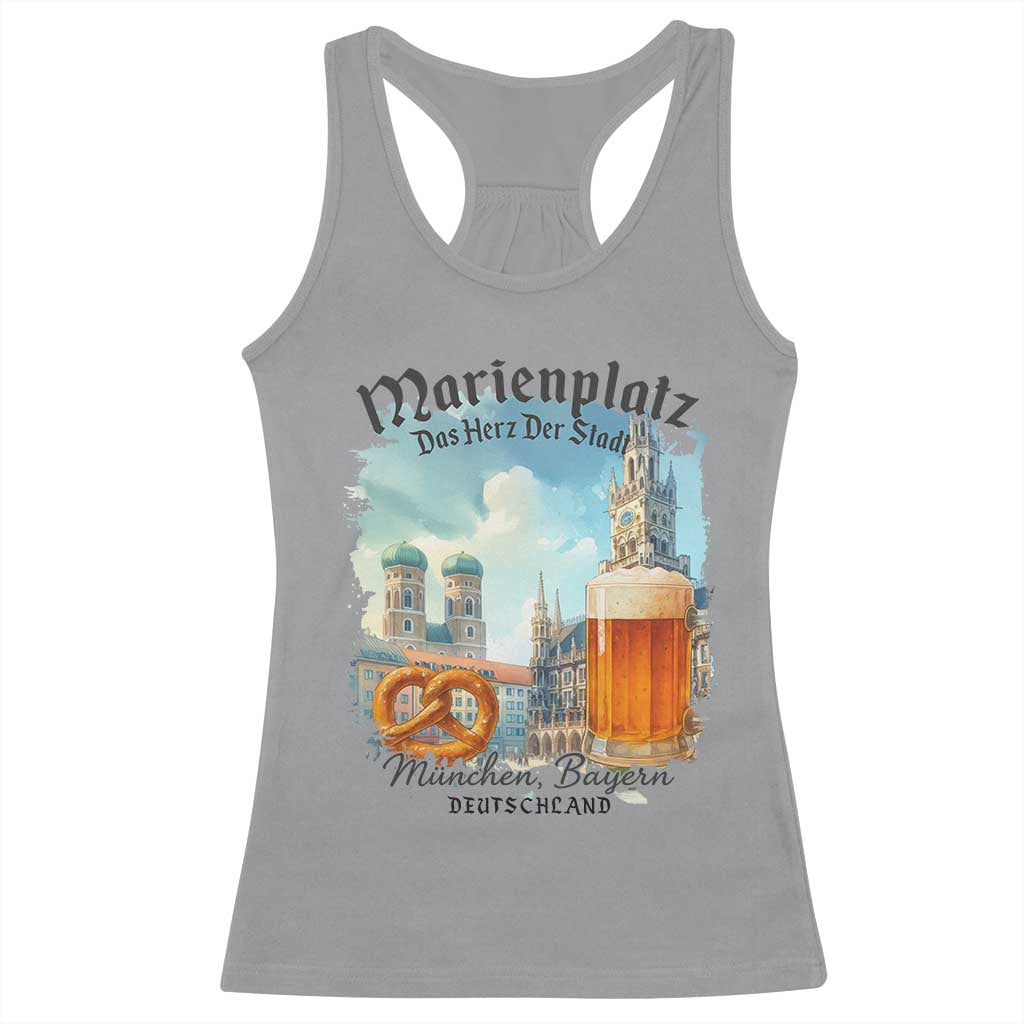 Bavarian Festival Munich Oktoberfest Racerback Tank Top Das Herz Der Stadt Beer Pretzel TS11 Sport Gray Print Your Wear