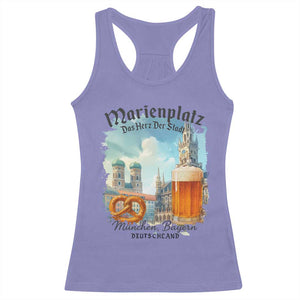 Bavarian Festival Munich Oktoberfest Racerback Tank Top Das Herz Der Stadt Beer Pretzel TS11 Violet Print Your Wear