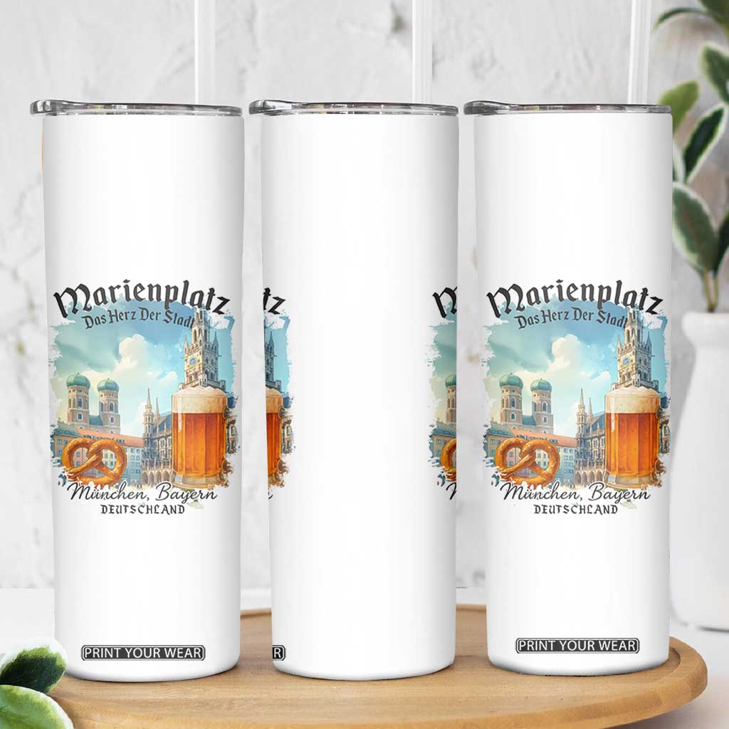 Bavarian Festival Munich Oktoberfest Skinny Tumbler Das Herz Der Stadt Beer Pretzel TS11 Print Your Wear