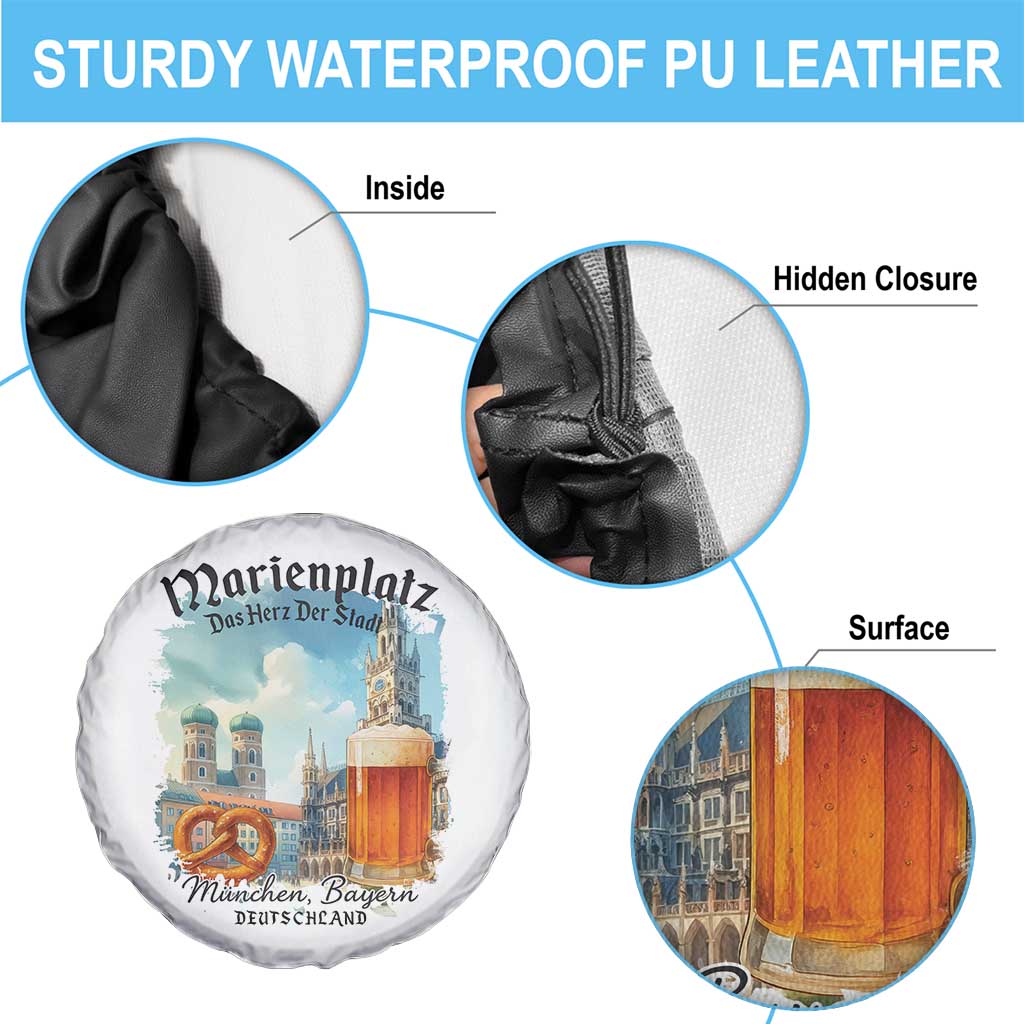 Bavarian Festival Munich Oktoberfest Spare Tire Cover Das Herz Der Stadt Beer Pretzel TS11 Print Your Wear