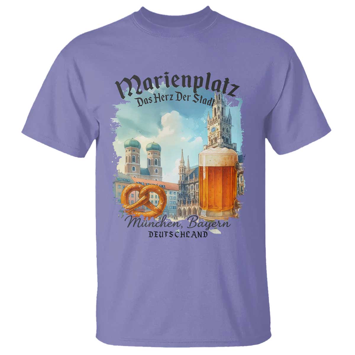 Bavarian Festival Munich Oktoberfest T Shirt Das Herz Der Stadt Beer Pretzel TS11 Violet Print Your Wear