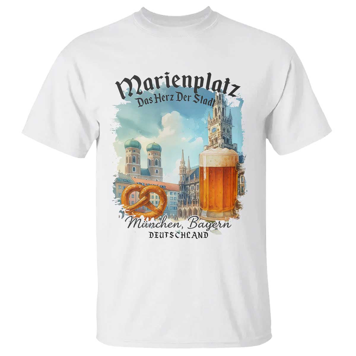 Bavarian Festival Munich Oktoberfest T Shirt Das Herz Der Stadt Beer Pretzel TS11 White Print Your Wear