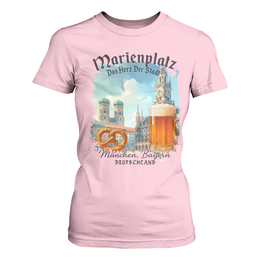 Bavarian Festival Munich Oktoberfest T Shirt For Women Das Herz Der Stadt Beer Pretzel TS11 Light Pink Print Your Wear