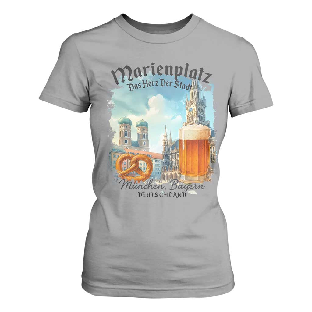 Bavarian Festival Munich Oktoberfest T Shirt For Women Das Herz Der Stadt Beer Pretzel TS11 Sport Gray Print Your Wear