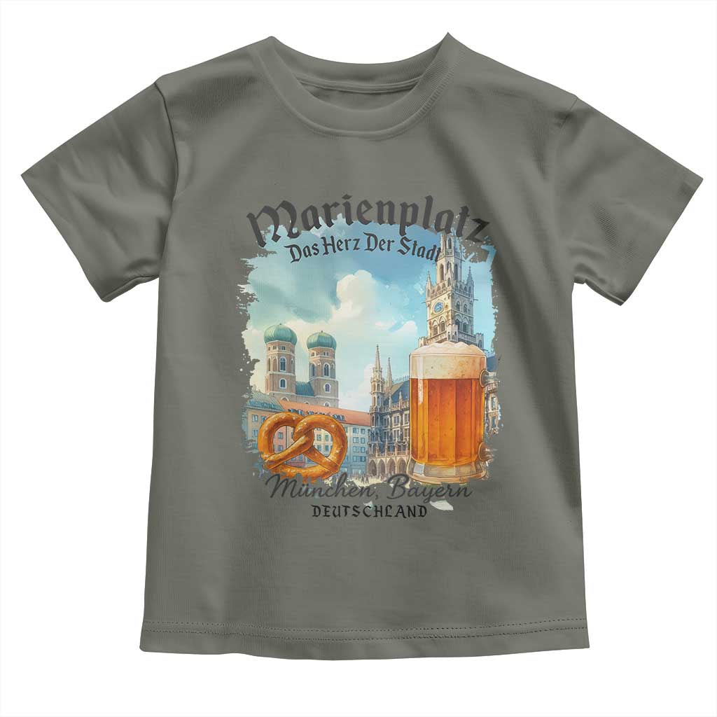Bavarian Festival Munich Oktoberfest Toddler T Shirt Das Herz Der Stadt Beer Pretzel TS11 Military Green Print Your Wear