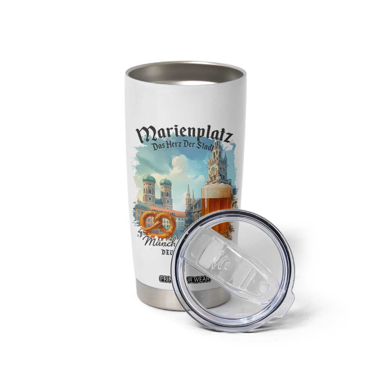 Bavarian Festival Munich Oktoberfest Tumbler Cup Das Herz Der Stadt Beer Pretzel TS11 Print Your Wear