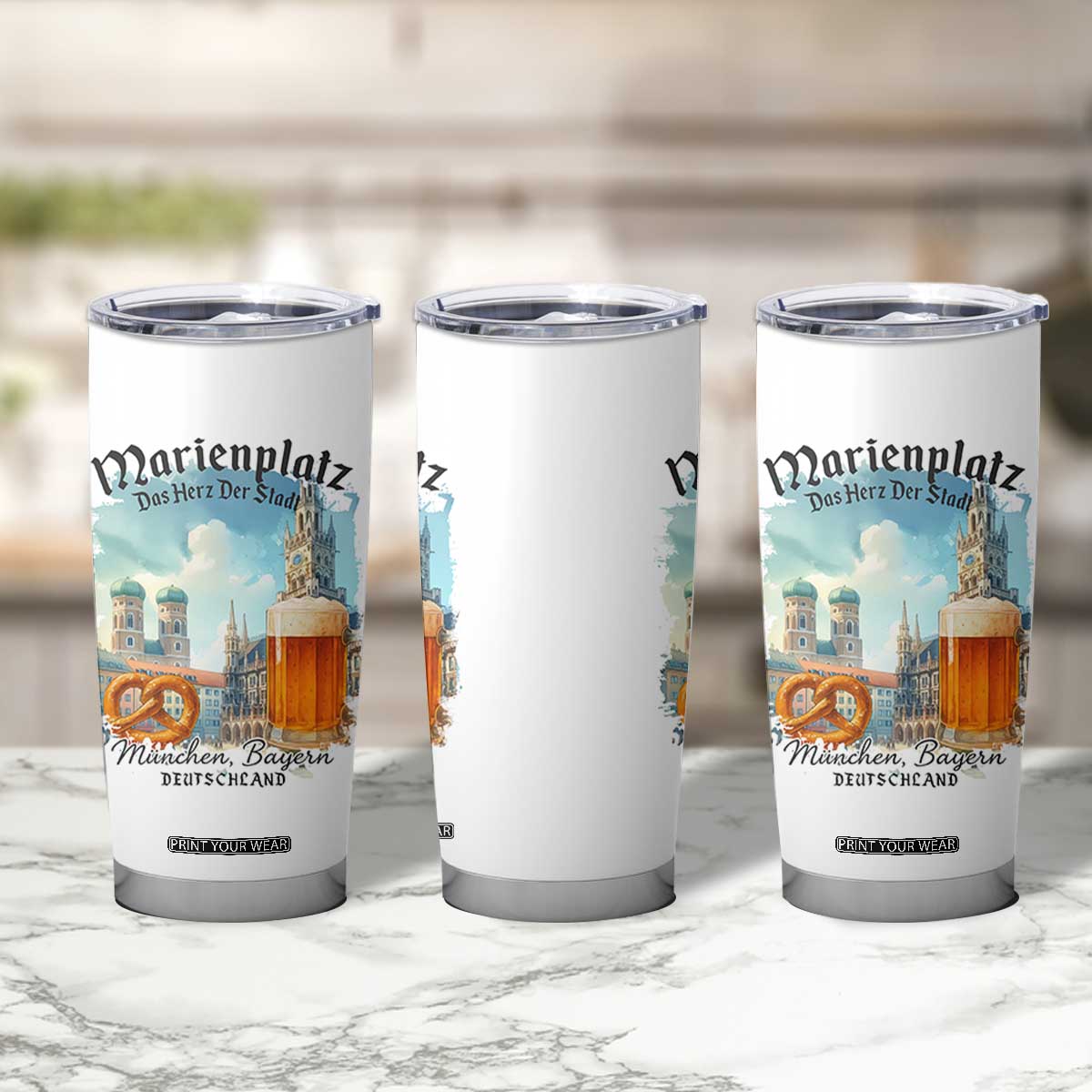 Bavarian Festival Munich Oktoberfest Tumbler Cup Das Herz Der Stadt Beer Pretzel TS11 Print Your Wear