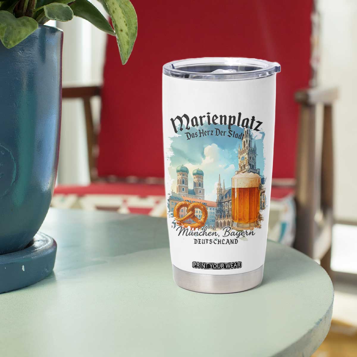 Bavarian Festival Munich Oktoberfest Tumbler Cup Das Herz Der Stadt Beer Pretzel TS11 Print Your Wear