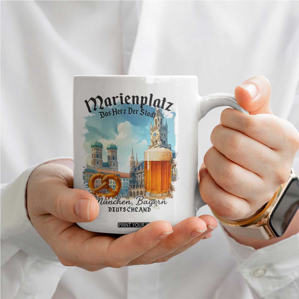 Bavarian Festival Munich Oktoberfest Coffee Mug Das Herz Der Stadt Beer Pretzel TS11 Print Your Wear