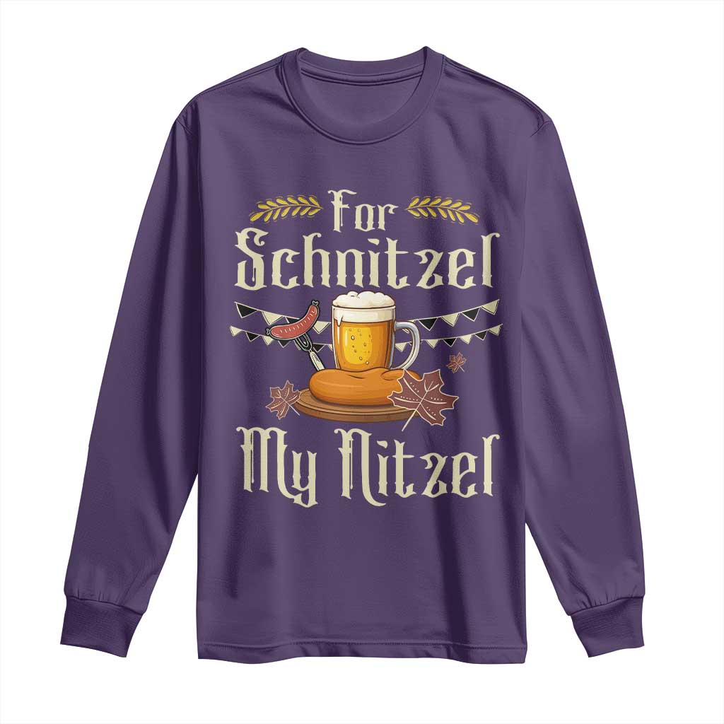 Funny Oktoberfest For Schnitzel My Nitzel Long Sleeve Shirt Beer Nitzel Sausage TS11 Purple Print Your Wear