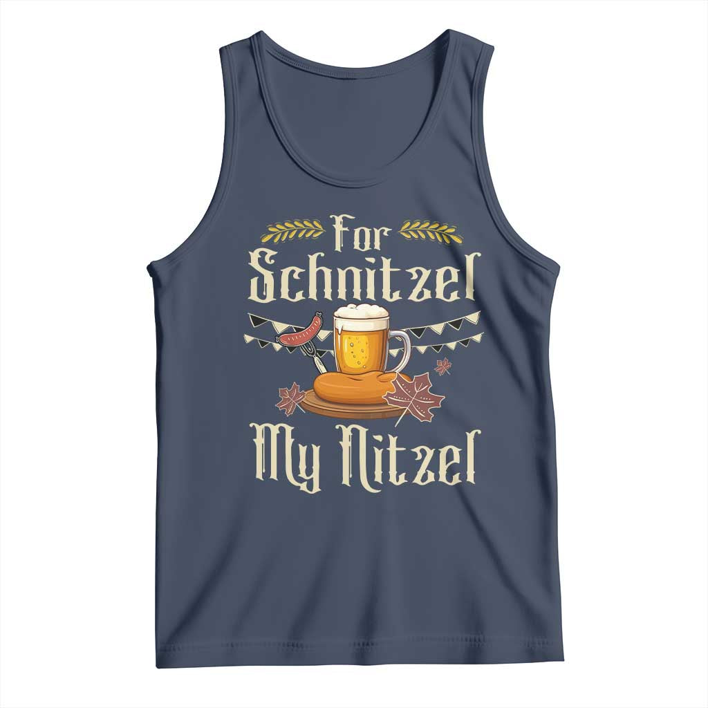 Funny Oktoberfest For Schnitzel My Nitzel Tank Top Beer Nitzel Sausage TS11 Navy Print Your Wear
