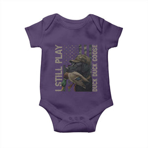 Funny I Still Play Duck Duck Goose Baby Onesie Duck Hunting Dog Back Lab TS11 Purple Print Your Wear