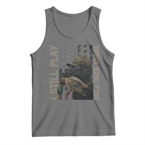 Funny I Still Play Duck Duck Goose Tank Top Duck Hunting Dog Back Lab TS11 Black Heather Print Your Wear
