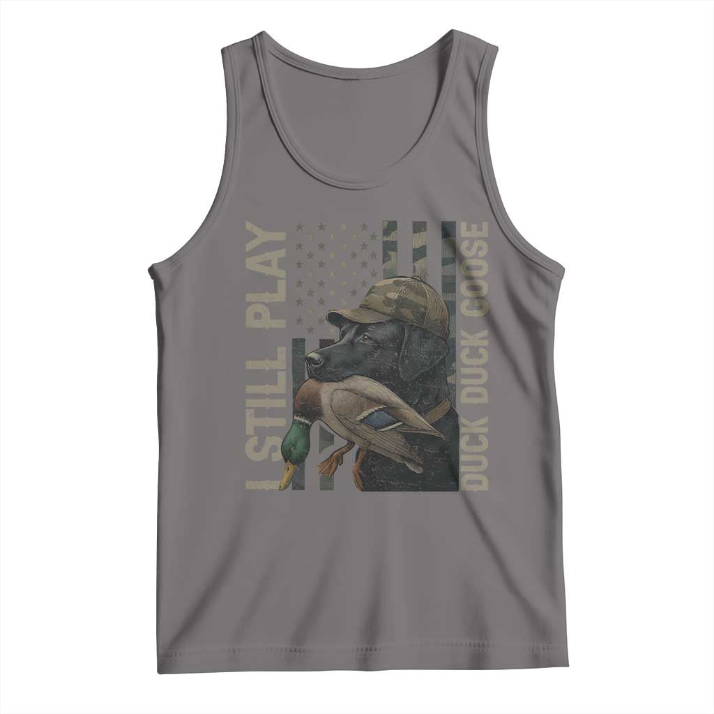 Funny I Still Play Duck Duck Goose Tank Top Duck Hunting Dog Back Lab TS11 Deep Heather Print Your Wear