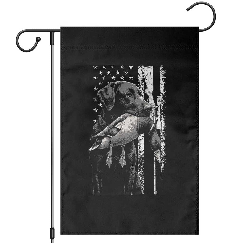 Duck Hunting Dog Back Lab Vintage American Flag Garden Flag TS11 Black Print Your Wear