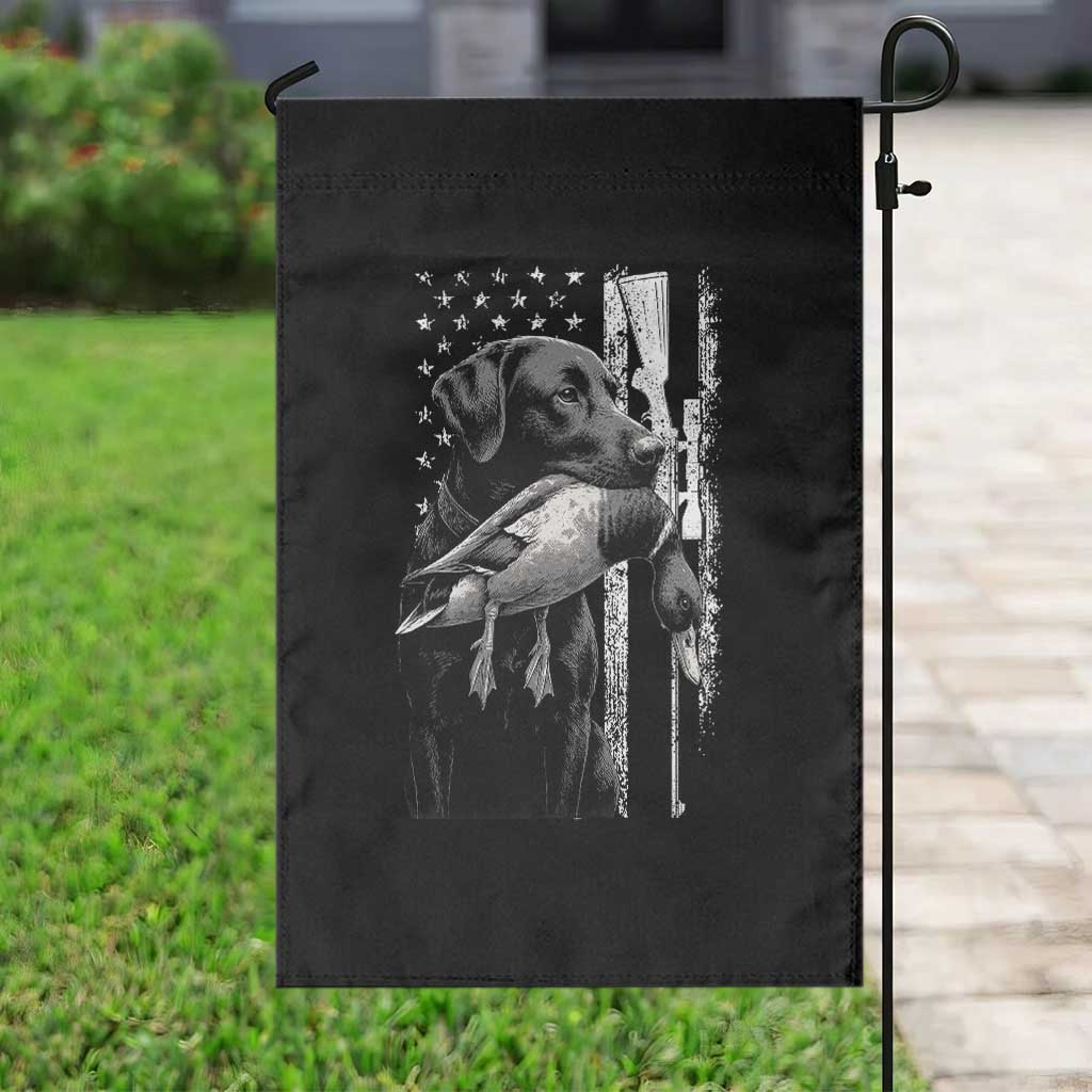 Duck Hunting Dog Back Lab Vintage American Flag Garden Flag TS11 Print Your Wear