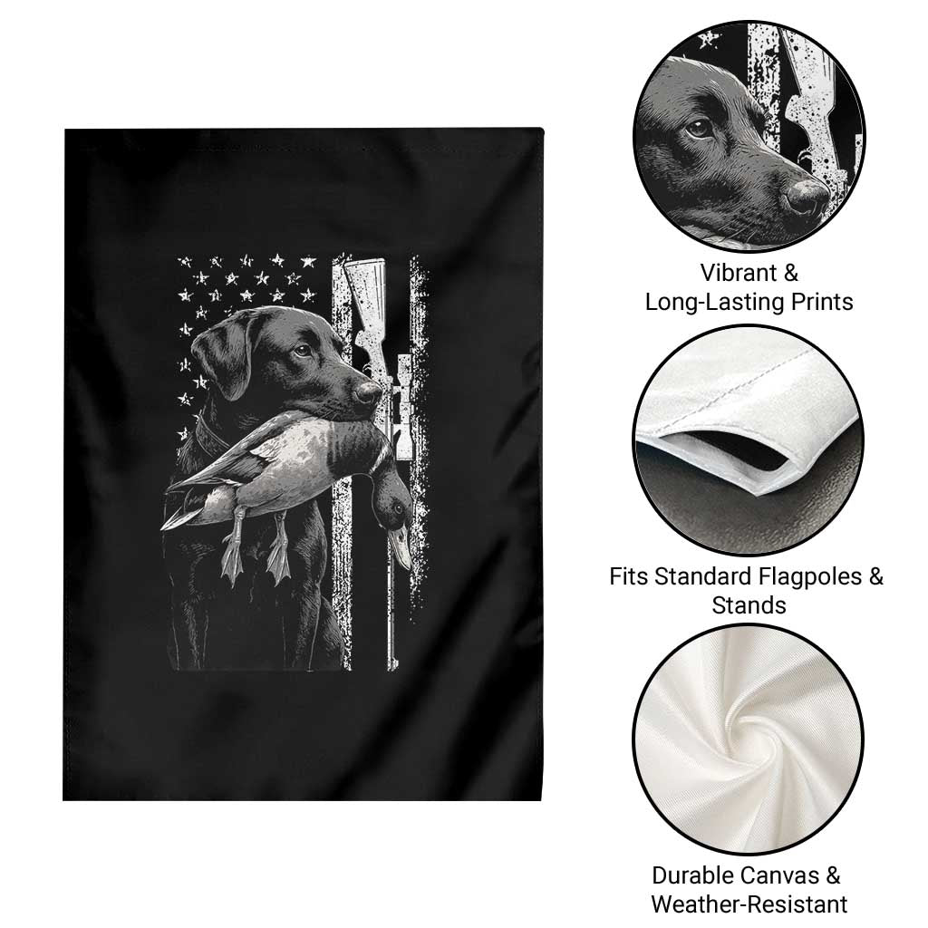 Duck Hunting Dog Back Lab Vintage American Flag Garden Flag TS11 Print Your Wear