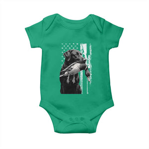 Duck Hunting Dog Back Lab Vintage American Flag Baby Onesie TS11 Irish Green Print Your Wear