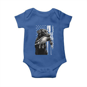 Duck Hunting Dog Back Lab Vintage American Flag Baby Onesie TS11 Royal Blue Print Your Wear
