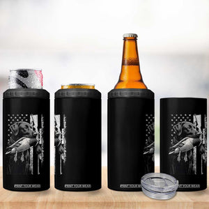 Duck Hunting Dog Back Lab Vintage American Flag 4 in 1 Can Cooler Tumbler TS11 Print Your Wear