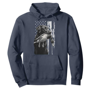 Duck Hunting Dog Back Lab Vintage American Flag Hoodie TS11 Navy Print Your Wear