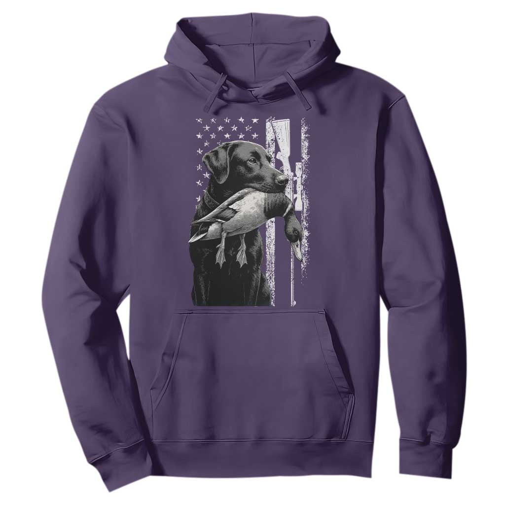 Duck Hunting Dog Back Lab Vintage American Flag Hoodie TS11 Purple Print Your Wear