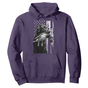Duck Hunting Dog Back Lab Vintage American Flag Hoodie TS11 Purple Print Your Wear