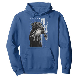 Duck Hunting Dog Back Lab Vintage American Flag Hoodie TS11 Royal Blue Print Your Wear