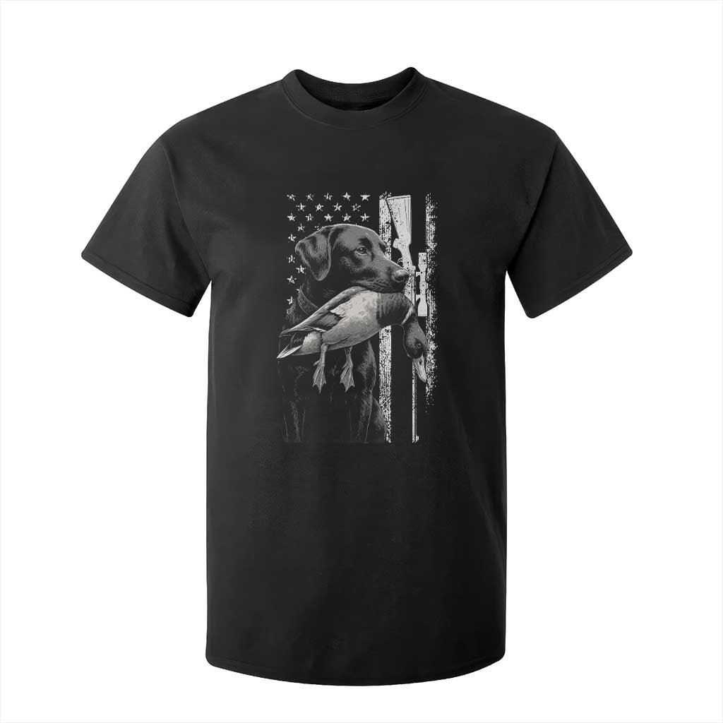 Duck Hunting Dog Back Lab Vintage American Flag T Shirt For Kid TS11 Black Print Your Wear