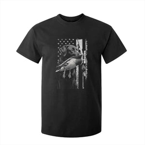 Duck Hunting Dog Back Lab Vintage American Flag T Shirt For Kid - Print Your Wear