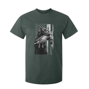 Duck Hunting Dog Back Lab Vintage American Flag T Shirt For Kid TS11 Dark Forest Green Print Your Wear
