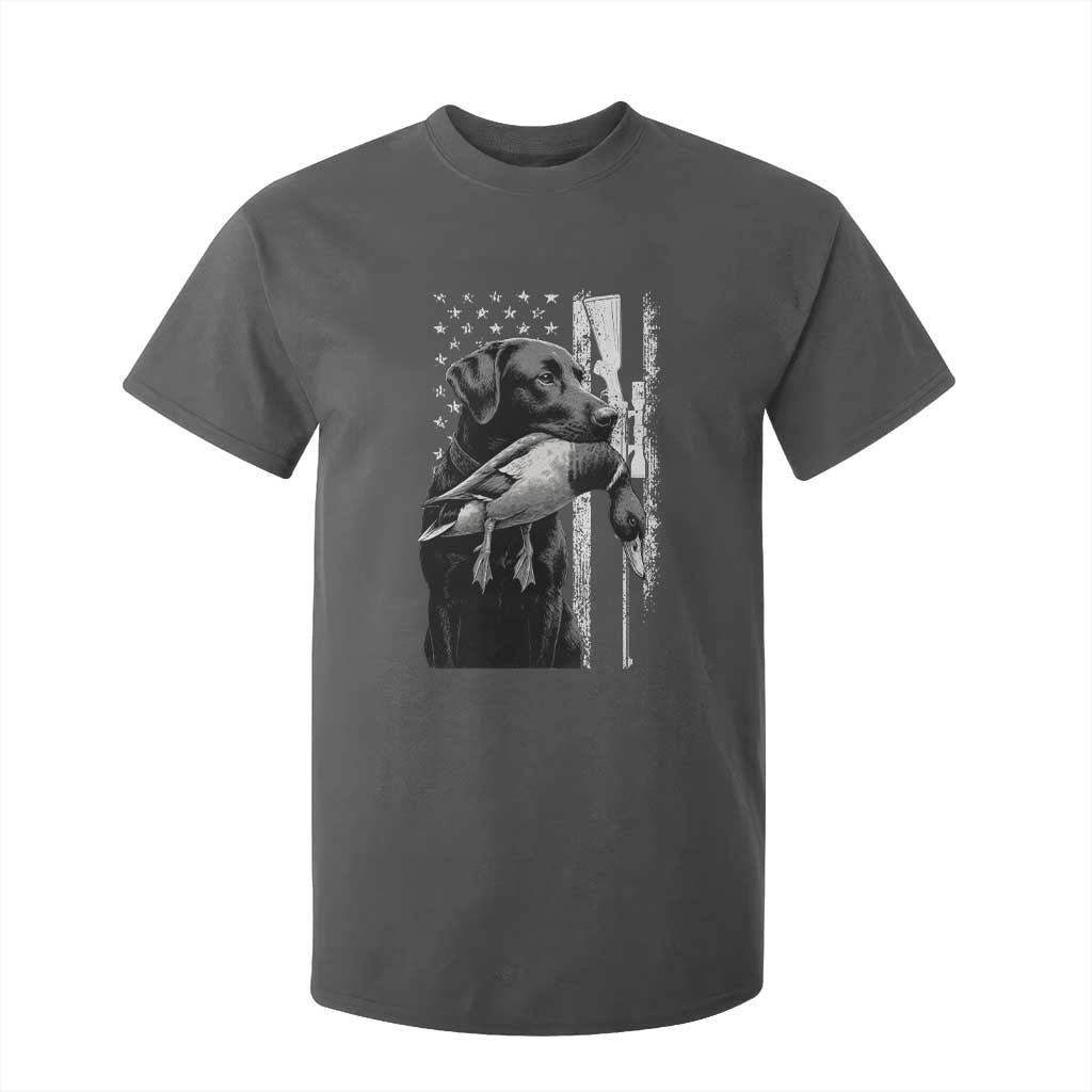 Duck Hunting Dog Back Lab Vintage American Flag T Shirt For Kid TS11 Dark Heather Print Your Wear