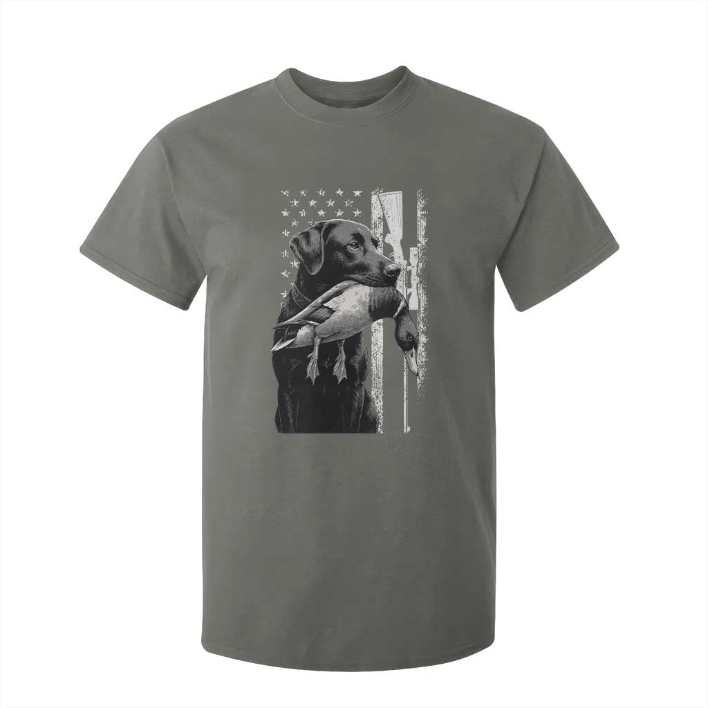 Duck Hunting Dog Back Lab Vintage American Flag T Shirt For Kid TS11 Military Green Print Your Wear