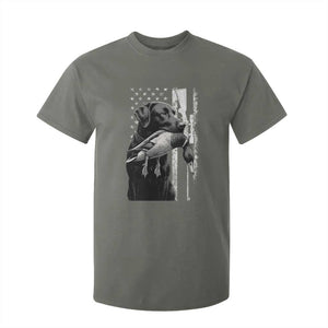 Duck Hunting Dog Back Lab Vintage American Flag T Shirt For Kid - Print Your Wear