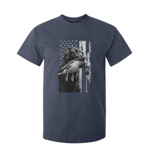 Duck Hunting Dog Back Lab Vintage American Flag T Shirt For Kid - Print Your Wear