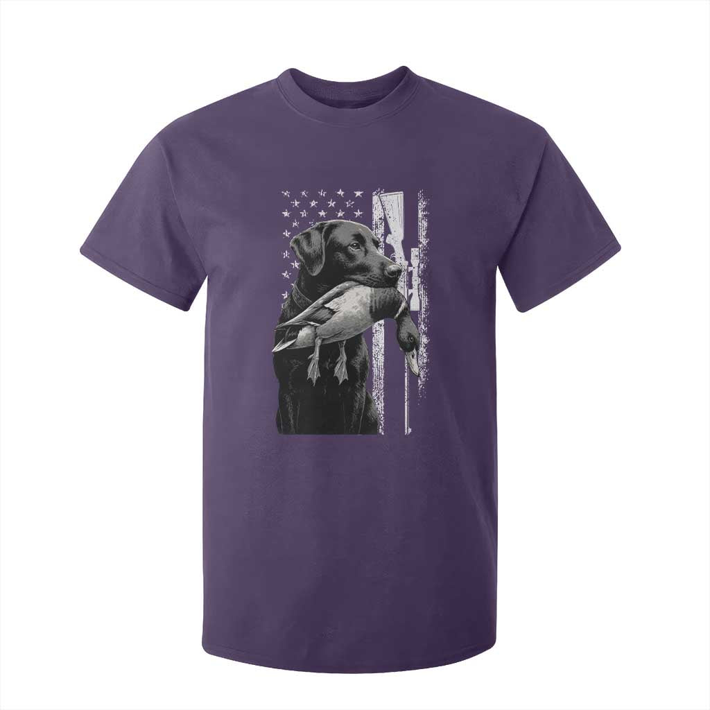 Duck Hunting Dog Back Lab Vintage American Flag T Shirt For Kid TS11 Purple Print Your Wear