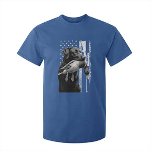 Duck Hunting Dog Back Lab Vintage American Flag T Shirt For Kid - Print Your Wear