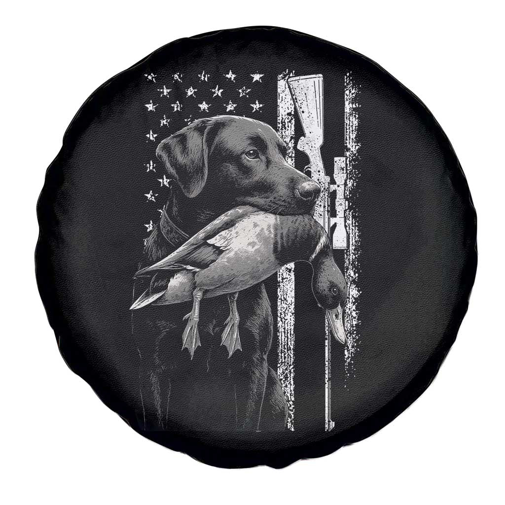 Duck Hunting Dog Back Lab Vintage American Flag Spare Tire Cover TS11 Print Your Wear