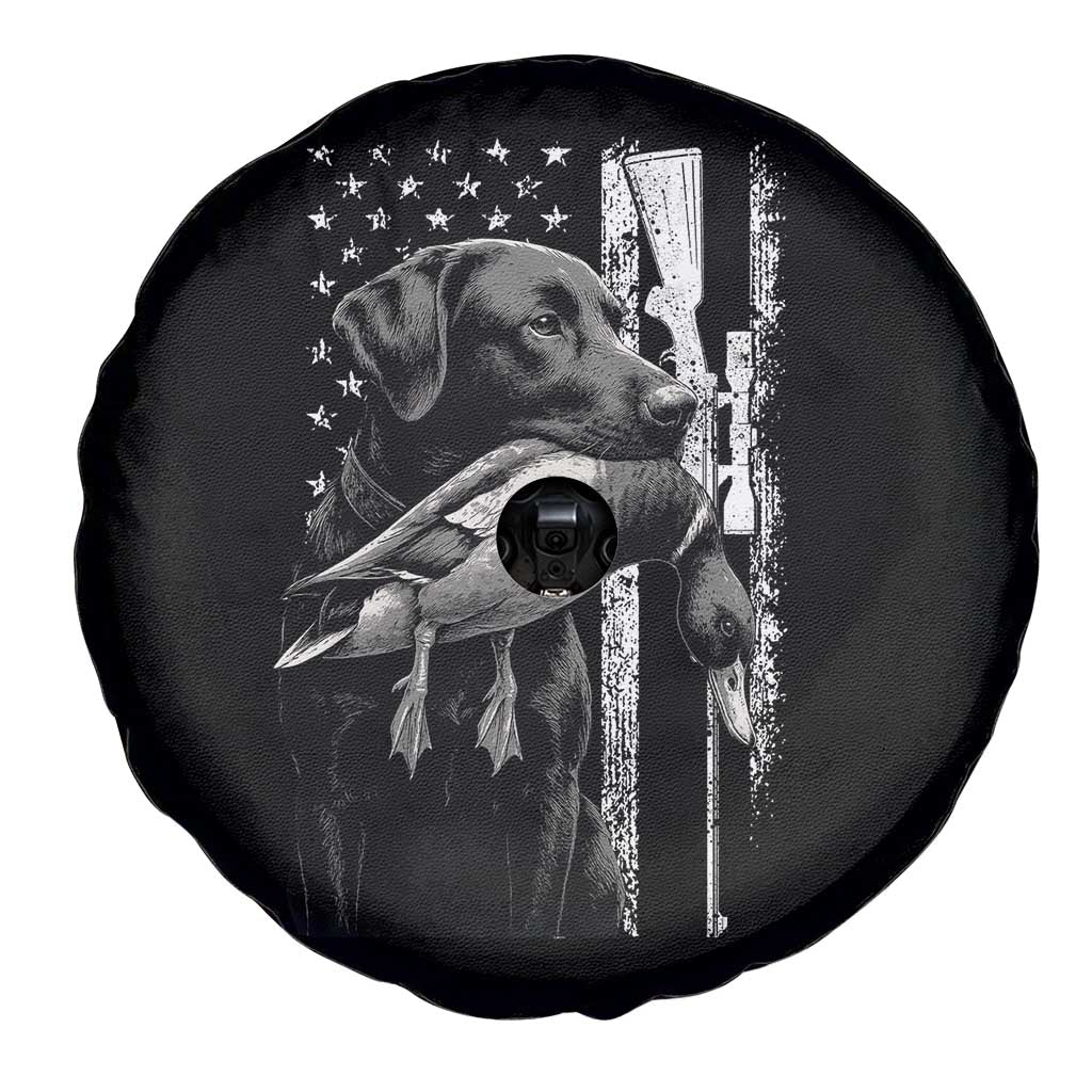 Duck Hunting Dog Back Lab Vintage American Flag Spare Tire Cover TS11 Print Your Wear