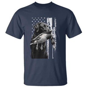 Duck Hunting Dog Back Lab Vintage American Flag T Shirt - Print Your Wear